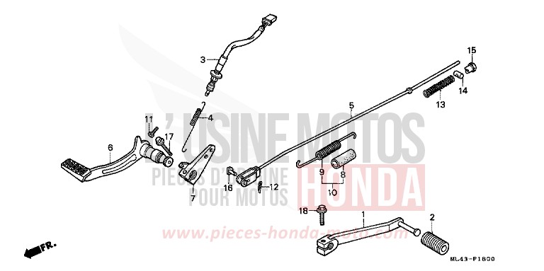 PEDAL von CB1300 Super Bold'or ABS SHASTA WHITE (NH138) von 1988
